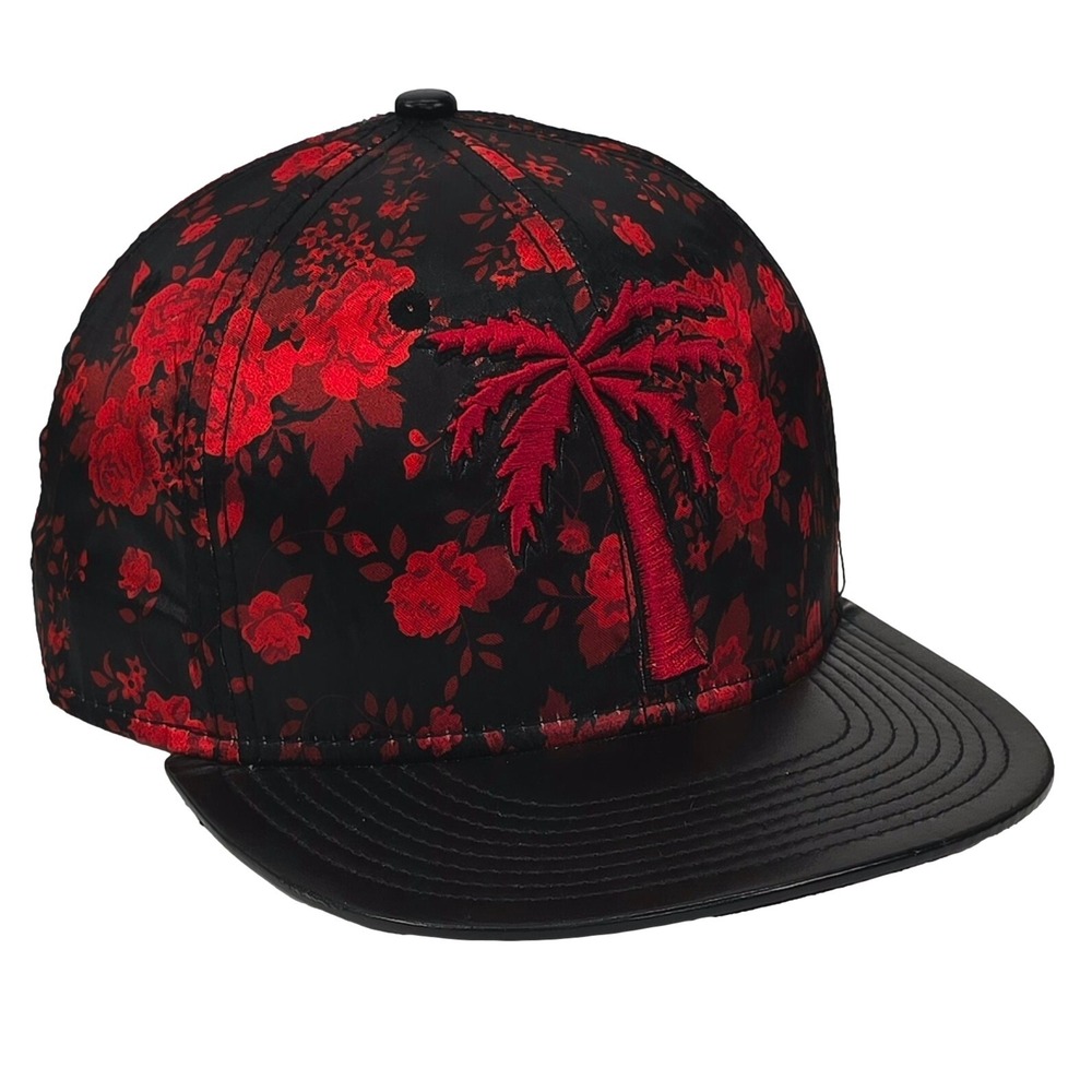 BLVD Supply Snapback Hat Red Black Palm Tree Logo OSFM Streetwear California Cap